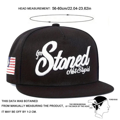 Unisex Stoned Letter Embroidery Hip Hop Snapback Cap