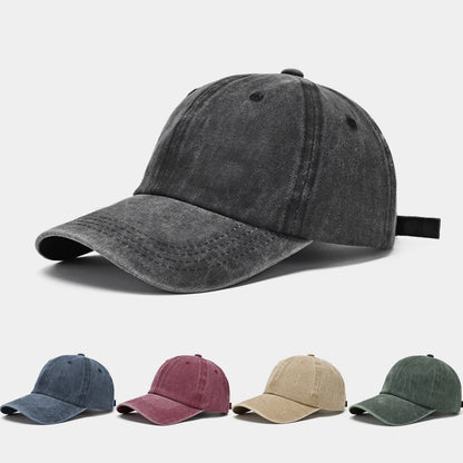Retro Distressed Versatile Water Washed Baseball Cap