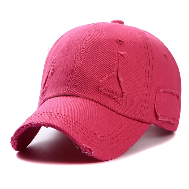 Trendy Worn Hole Streetwear Snapback Baseball Cap