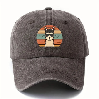 Cartoon Alpaca Curved Brim Baseball Cap