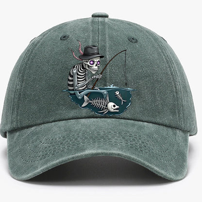 Skull Print Baseball Cap