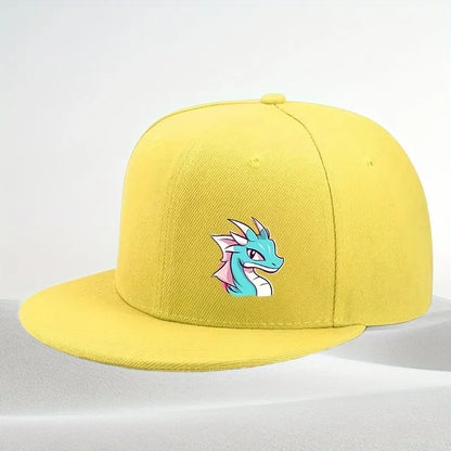 Blue Pink Dragon Head Cartoon Outdoor Snapback Cap