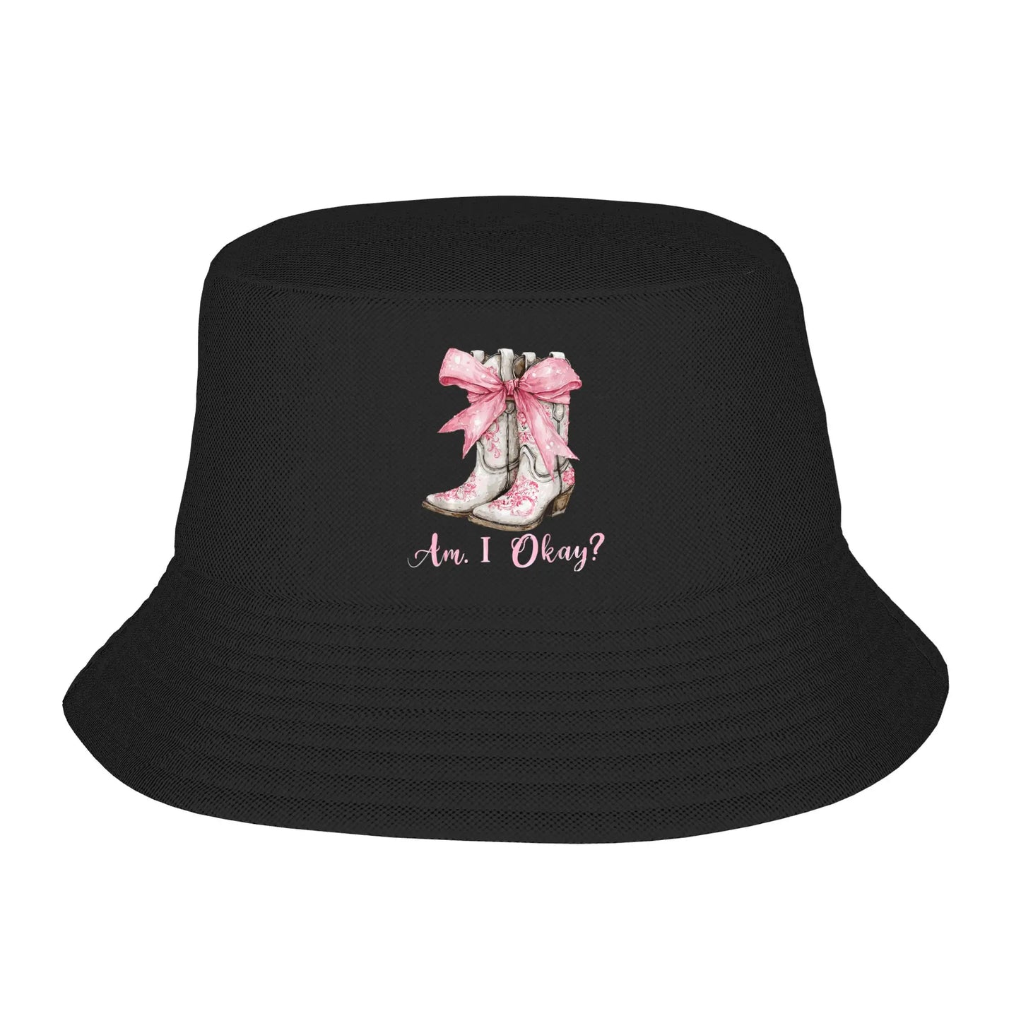 Am I Okay Western Cowgirl Bow Bucket Hat