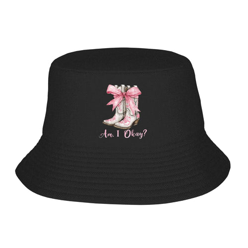 Am I Okay Western Cowgirl Bow Bucket Hat