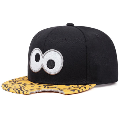 Unisex Eye Embroidery Flat Brim Hip Hop Baseball Cap