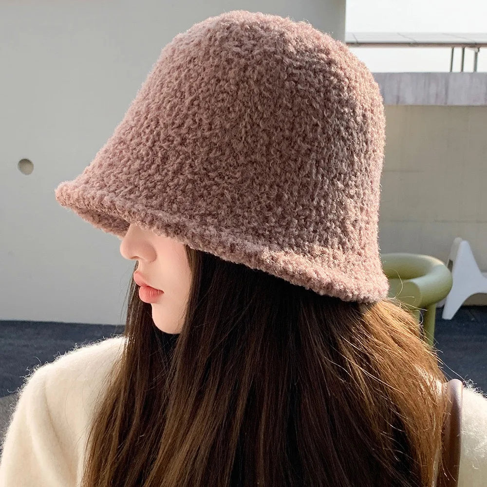 Cute Round Top Wool Bucket Hat
