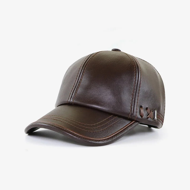 Men’s Genuine Cowhide Leather Baseball Cap
