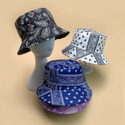 Streetwear Paisley Cotton Bucket Hat