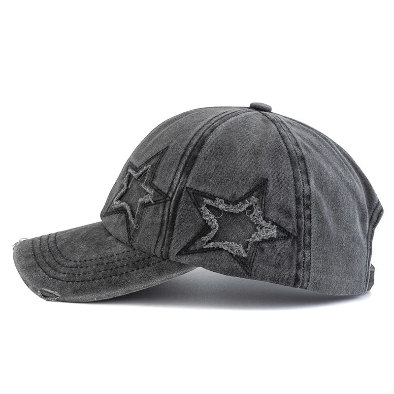 Women's Star Design Washed Cotton Dad Hat