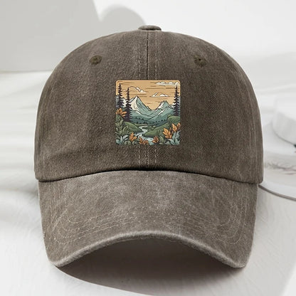 Retro Landscape Print Outdoor Baseball Cap