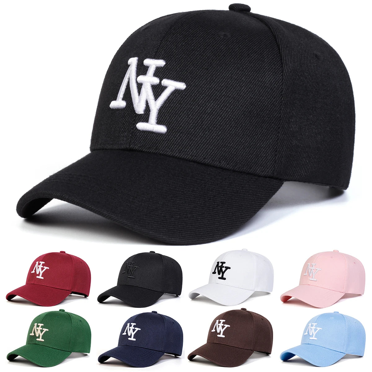 Unisex NY Letter Embroidered Adjustable Baseball Cap