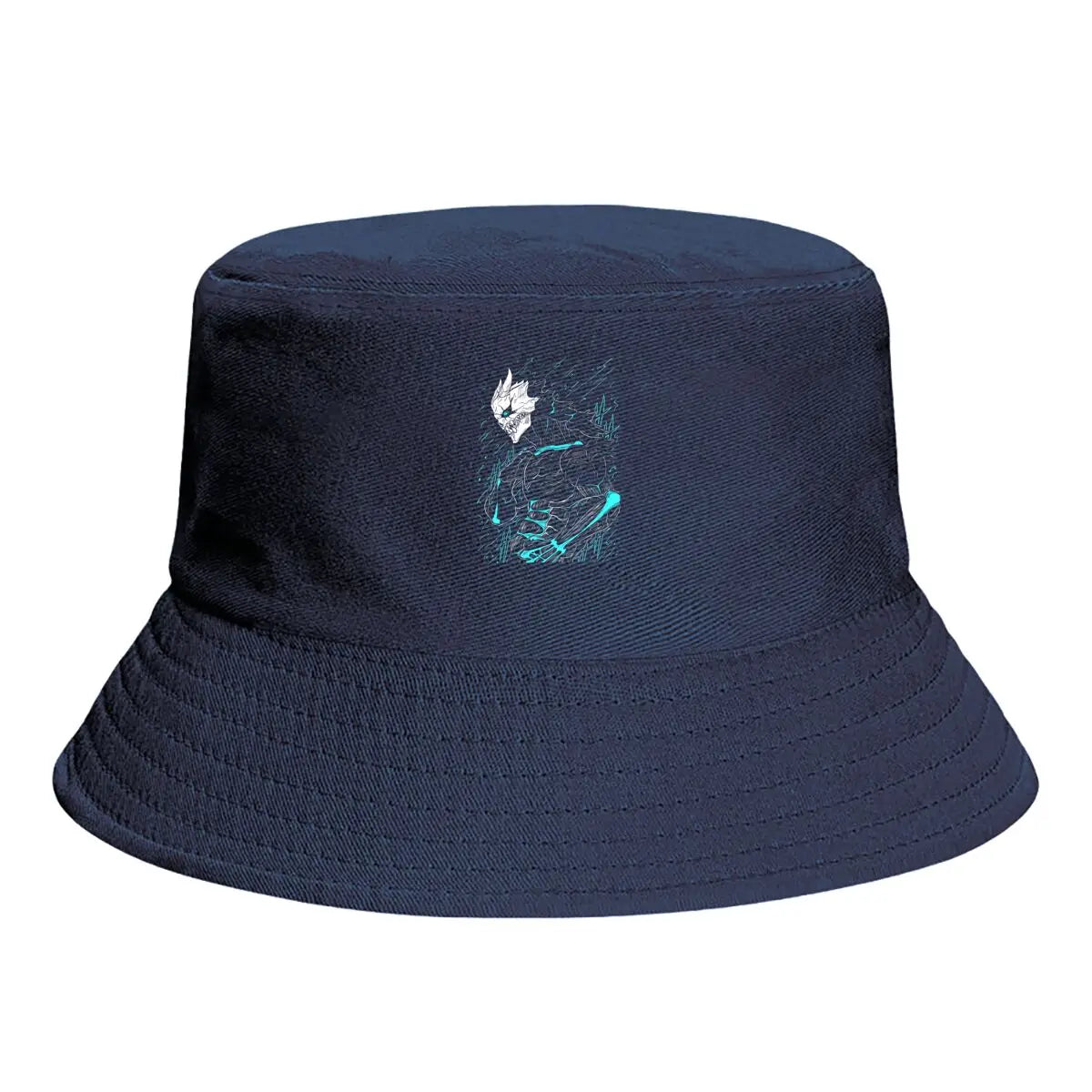 Turquoise Abstract Anime Character Line Art Bucket Hat