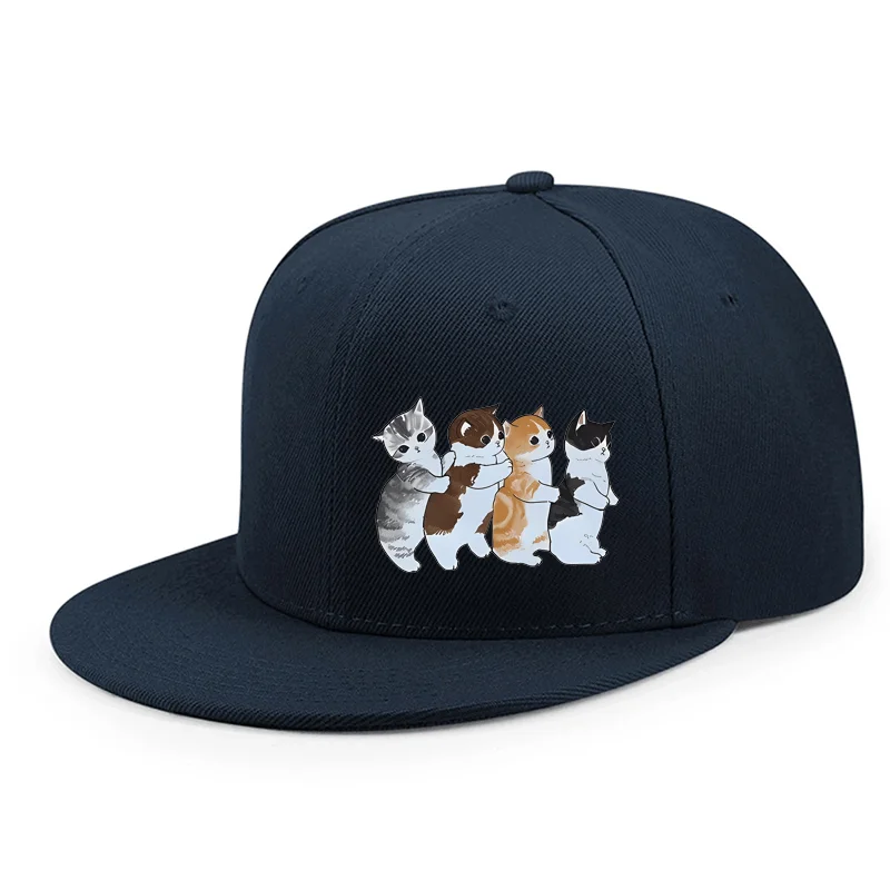 Cute Cats Lined Up Hip Hop Snapback Cap