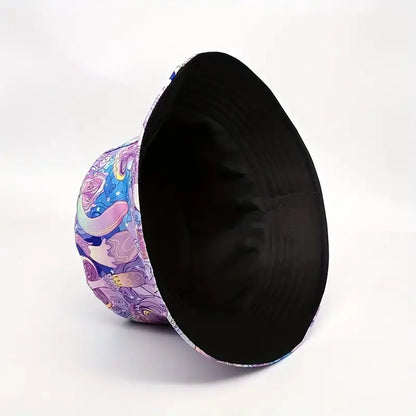Purple Mushroom Print Double Sided Bucket Hat