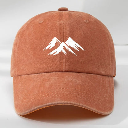 Mountain Print Washed Retro Duckbill Baseball Cap