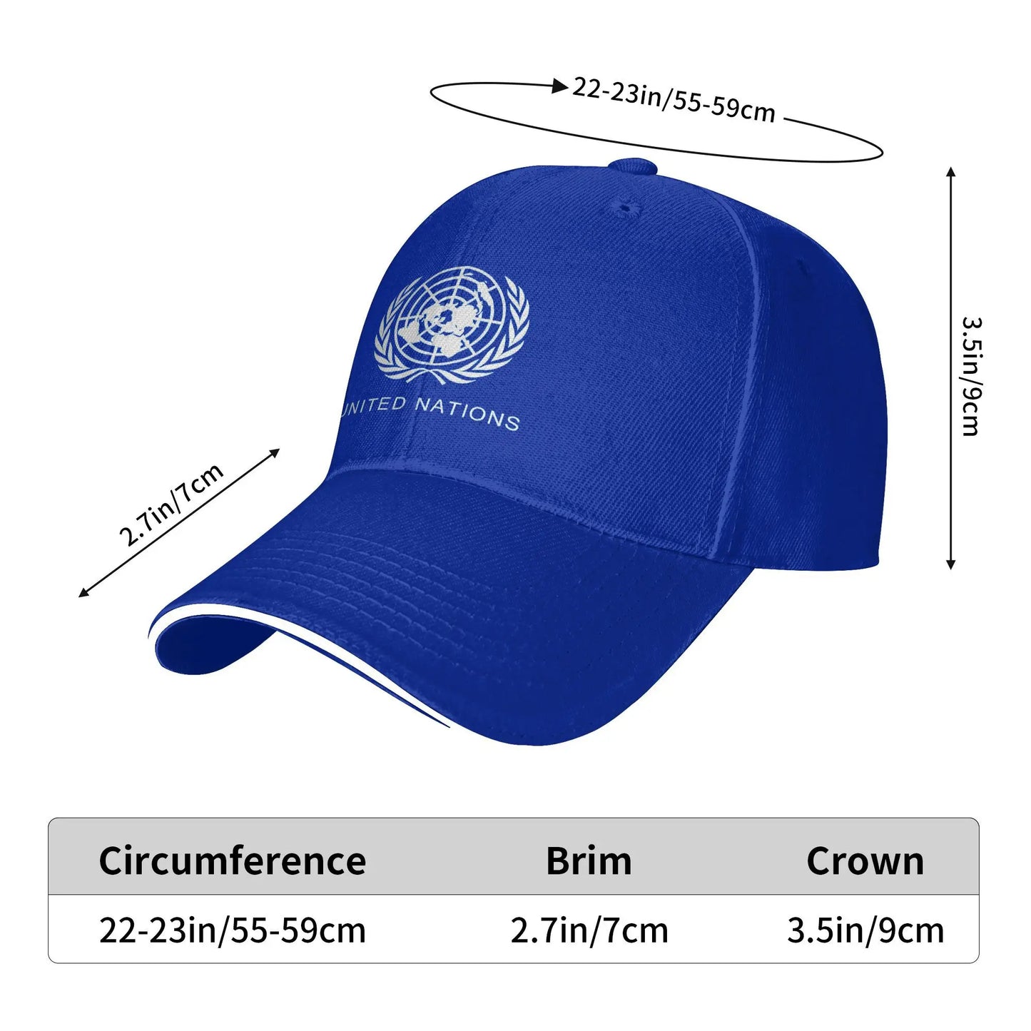 United Nations Print Y2K Sport Baseball Cap
