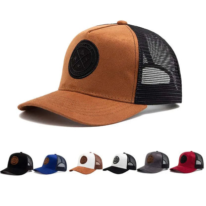 Breathable Mesh Letter Icon Unisex Snapback Cap