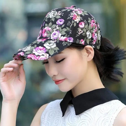 Women’s Floral Print Trucker Baseball Cap