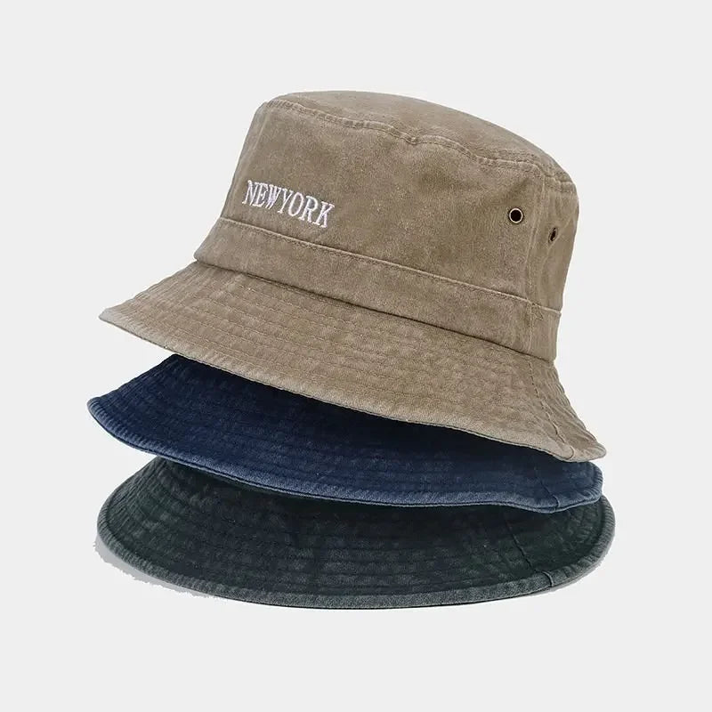 Spring Cotton Letter Travel Bucket Hat