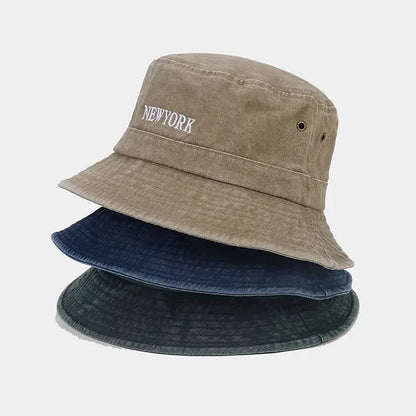 Spring Cotton Letter Travel Bucket Hat