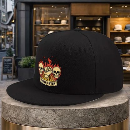 Death Lifter Skulls Flat Brim Snapback Cap