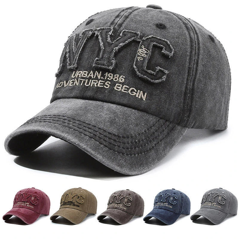 Vintage Washed NYC Big Letter Baseball Cap