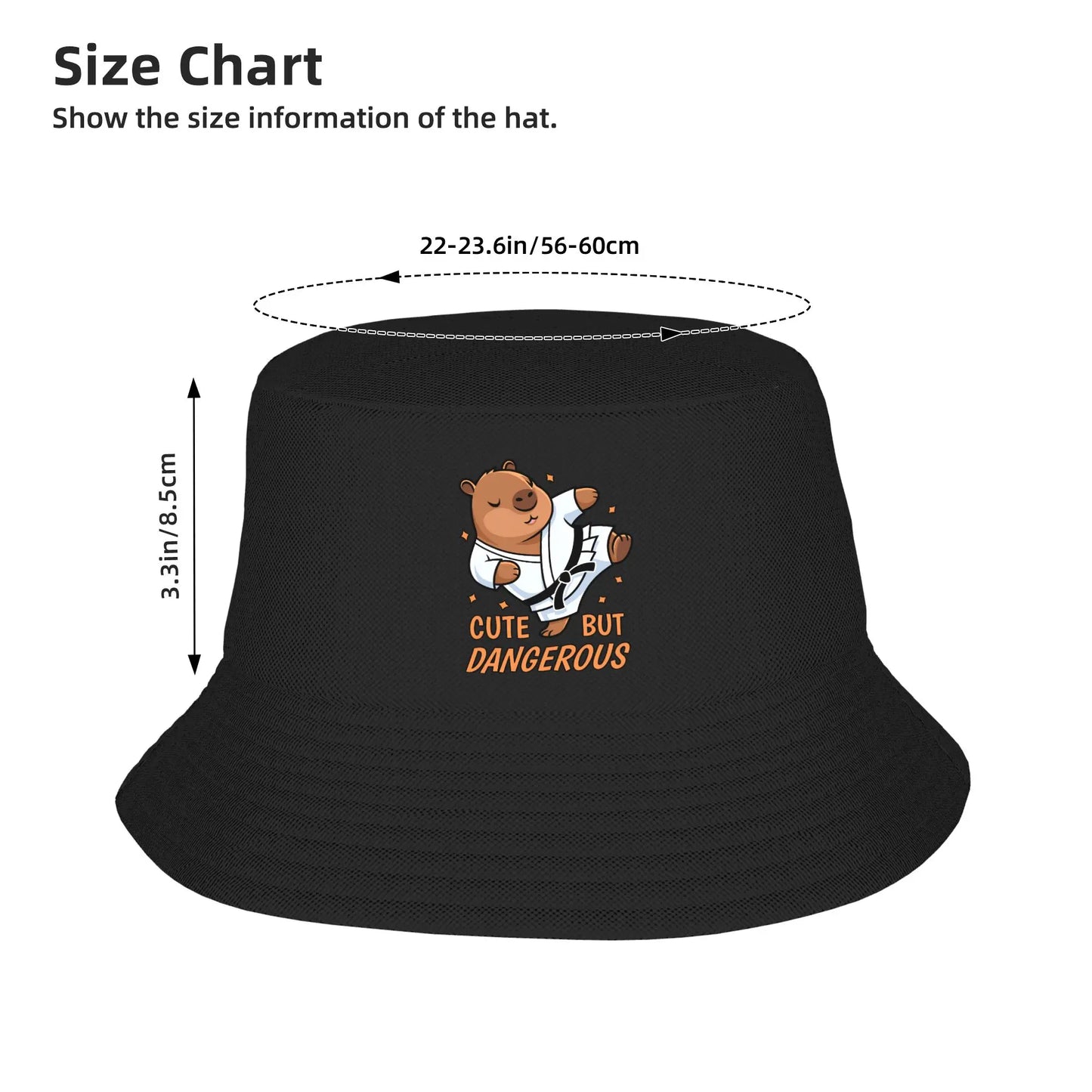 Capybara Cute Dangerous Harajuku Travel Bucket Hat