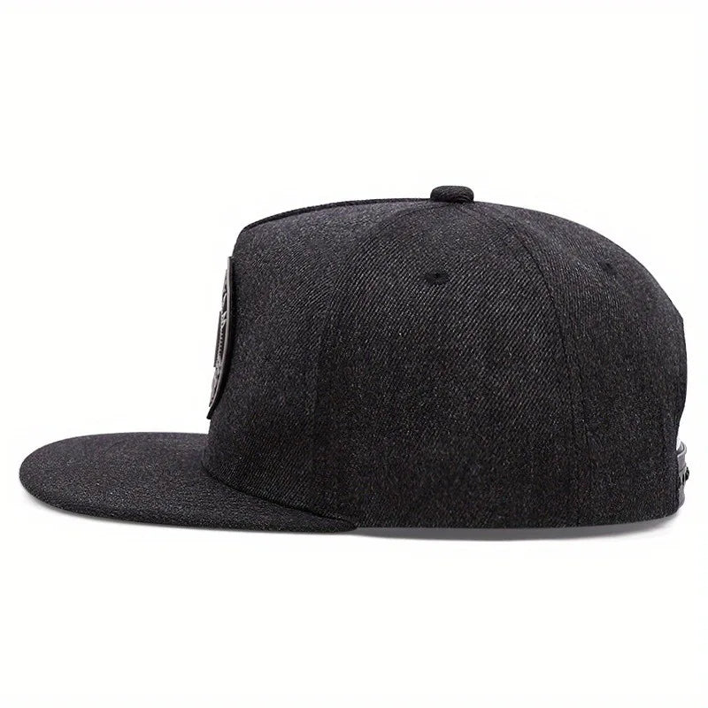 Round Logo H Embroidered Flat Brim Street Hip Hop Baseball Hat