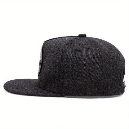 Round Logo H Embroidered Flat Brim Street Hip Hop Baseball Hat