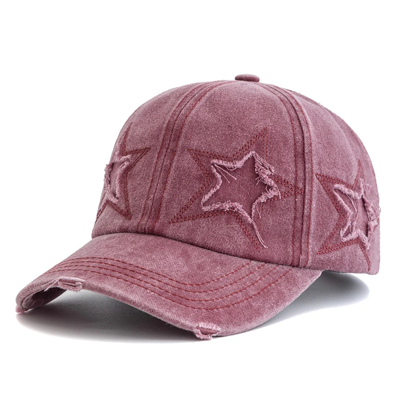 Women's Star Design Washed Cotton Dad Hat