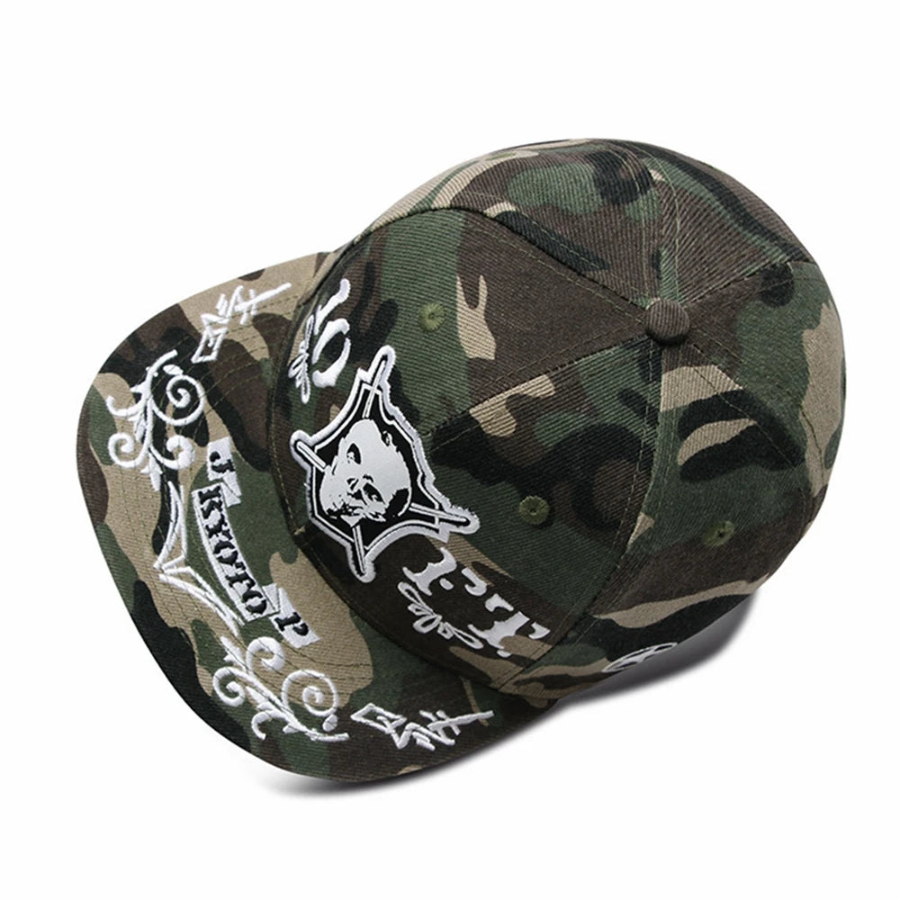 Camouflage Skull Hip Hop Snapback Cap