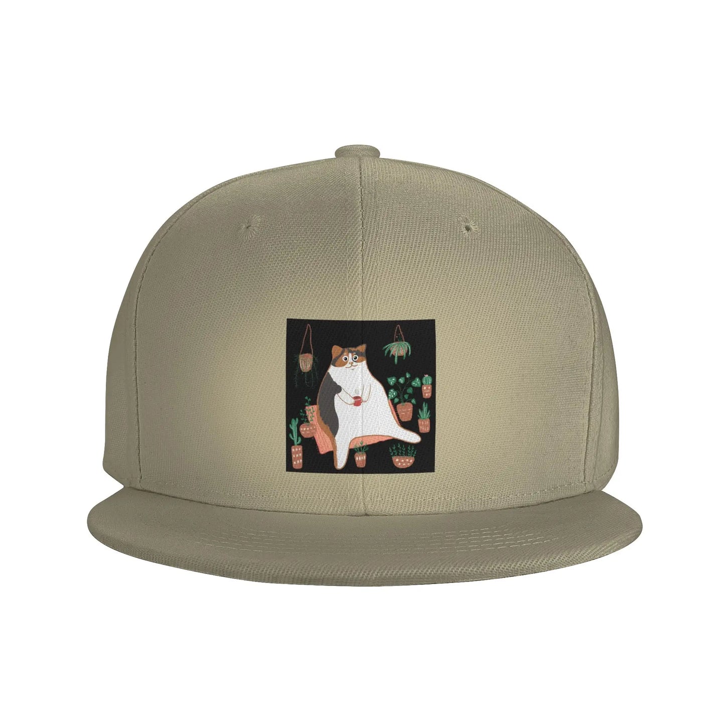 Calico Cat With Potted Plants Cute Graphic Snapback Cap