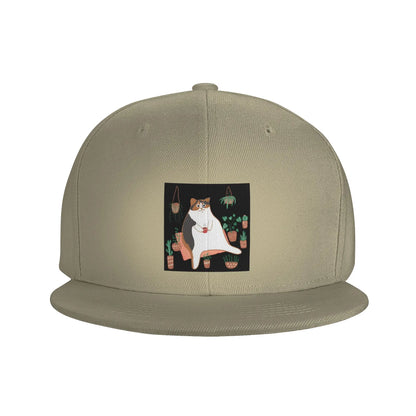Calico Cat With Potted Plants Cute Graphic Snapback Cap