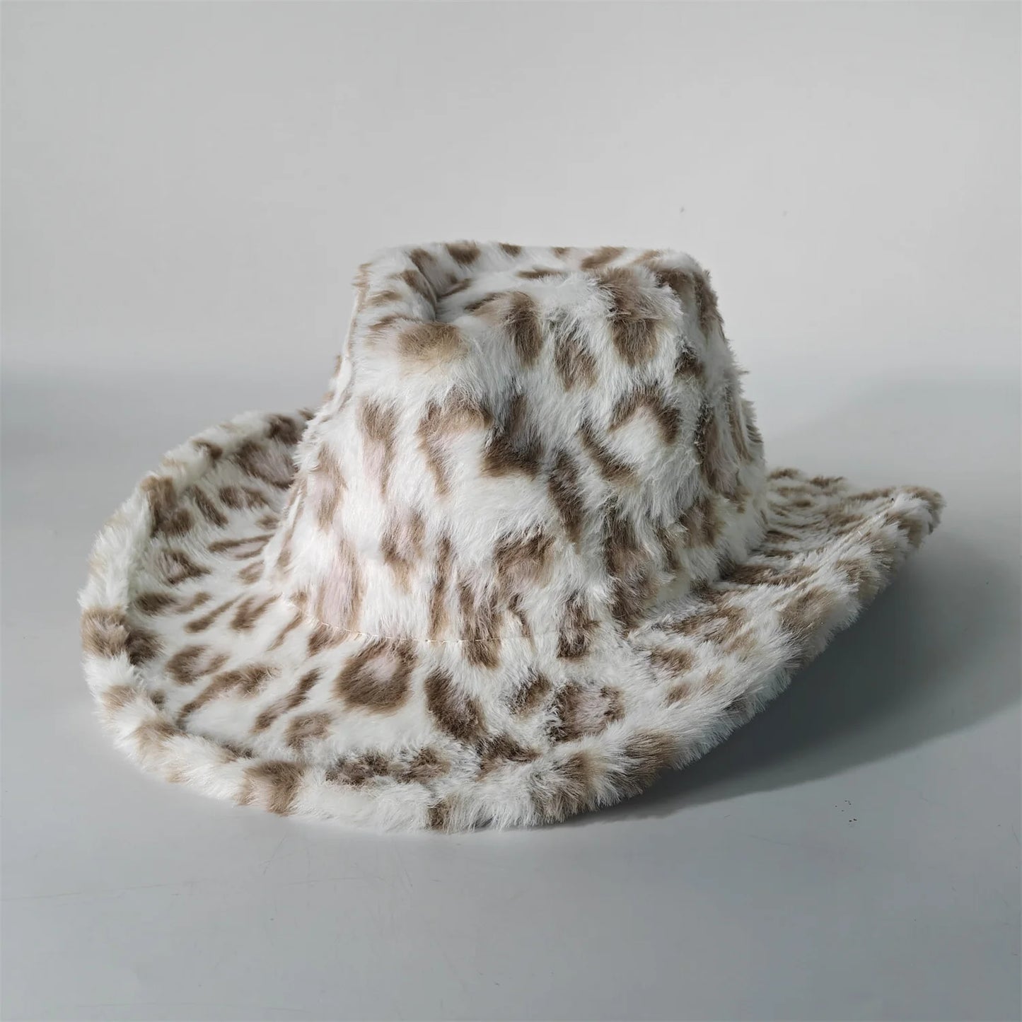 Winter Rabbit Fur Western Cowboy Fedora Hat