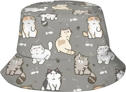 Cute Cat Printing Hip Hop Outdoor Fisherman Hat