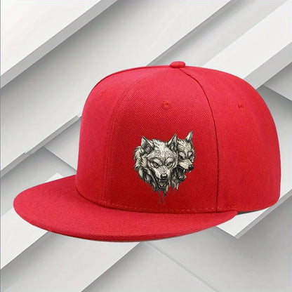 Three Headed Fierce Wolf Graphic Snapback Cap