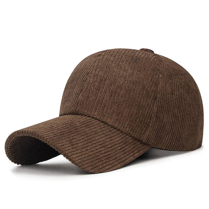 Striped Corduroy Adjustable Snapback Baseball Cap