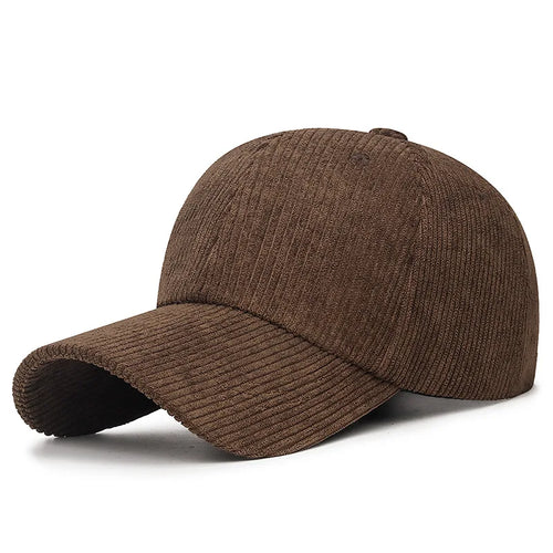 Striped Corduroy Adjustable Snapback Baseball Cap