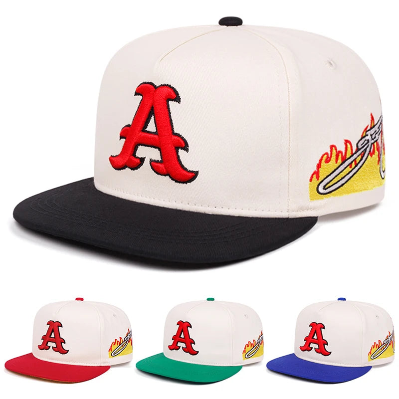 Letter A Flat Brim Unisex Baseball Cap