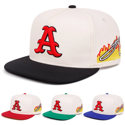 Letter A Flat Brim Unisex Baseball Cap