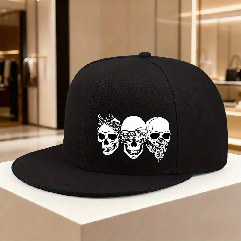 Three Skulls Hear See Speak Evil Snapback Cap