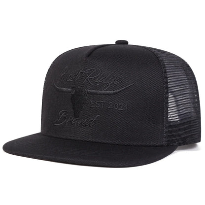 Bullhead Letter Embroidery Mesh Snapback Cap