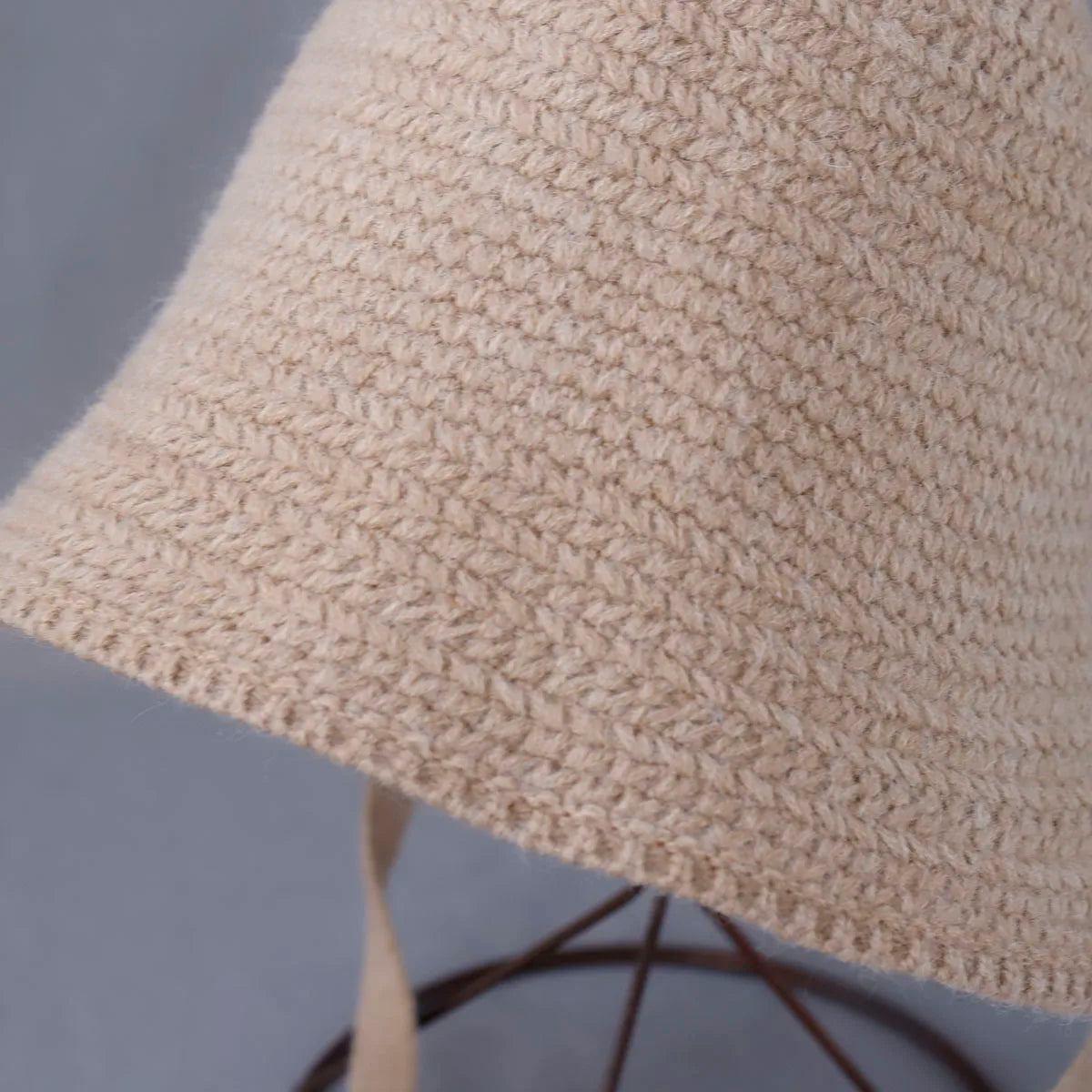 Solid Color Wool Knitted Winter Bucket Hat