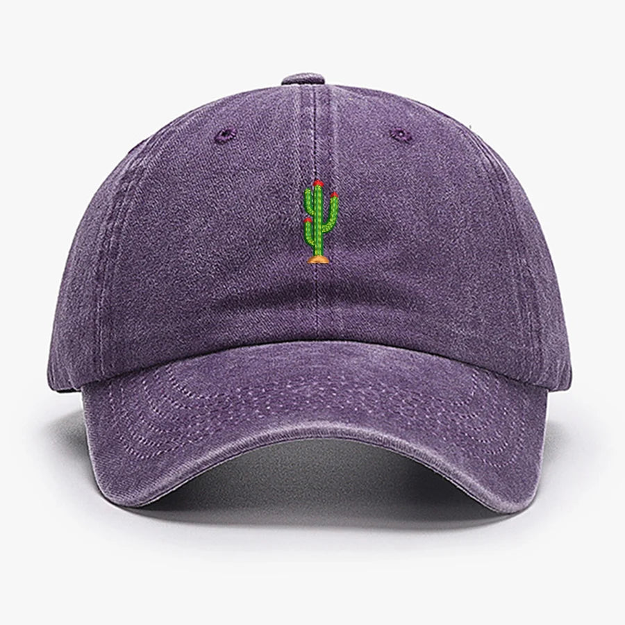 Mini Cactus Embroidered Vintage Baseball Cap