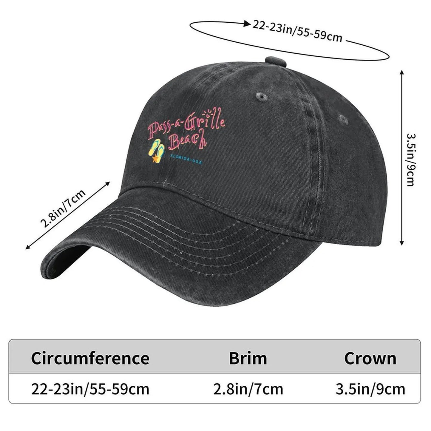 Pass A Grille Beach Florida Visor Baseball Cap