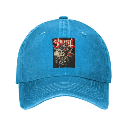 Swedish Rock Band Ghost Washed Denim Baseball Cap