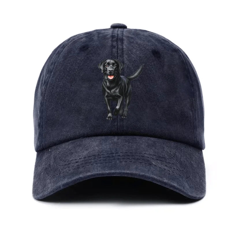 Black Labrador Print Adjustable Baseball Cap