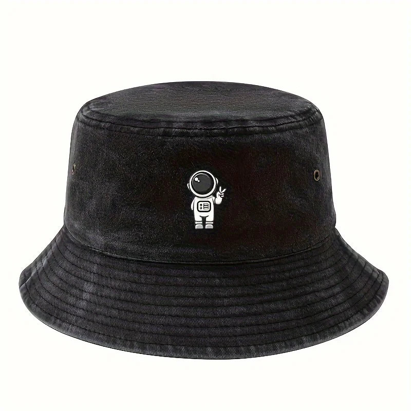Astronaut Printed Vintage Fisherman Bucket Hat