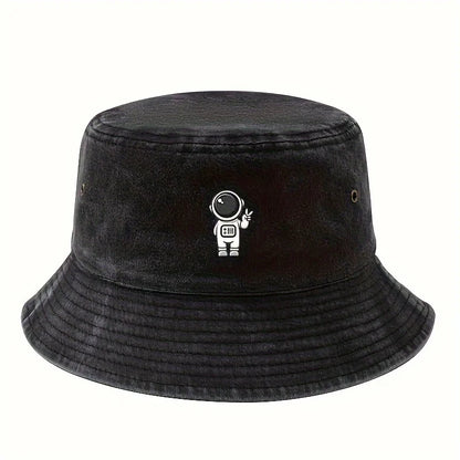 Astronaut Printed Vintage Fisherman Bucket Hat