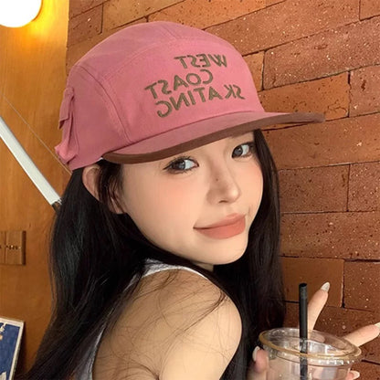Color Block Letster Flat Brim Snapback Cap